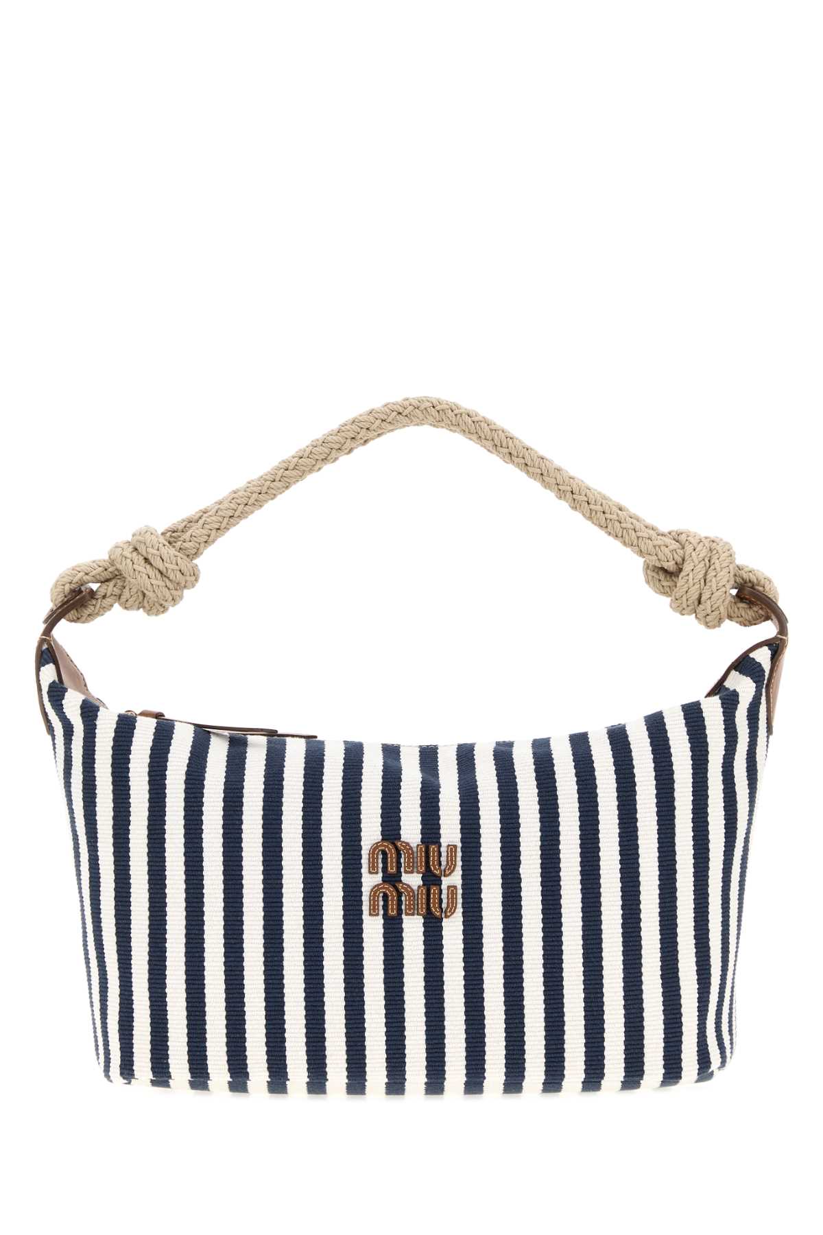 Miu Miu Women Embroidered Canvas Shopping Bag