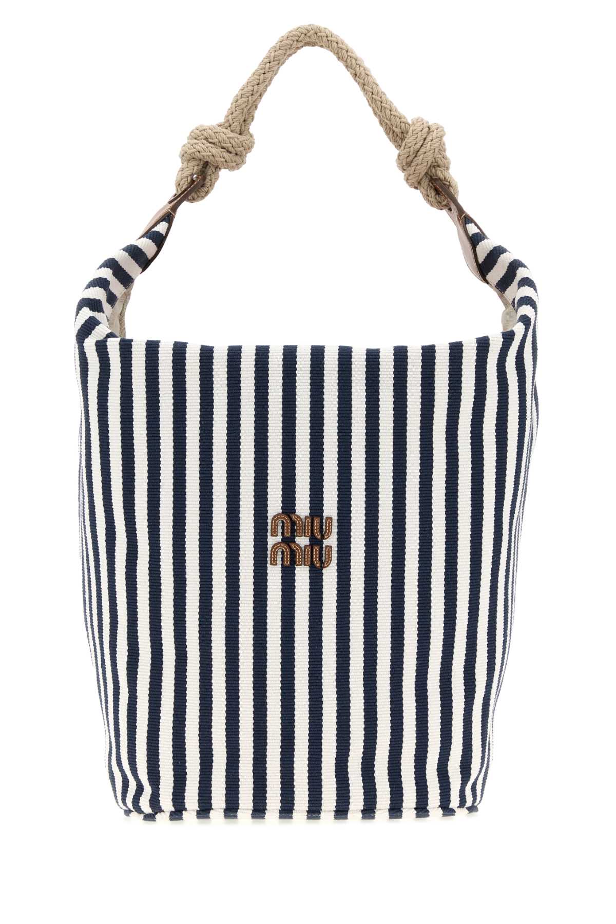 Miu Miu Women Embroidered Canvas Bucket Bag