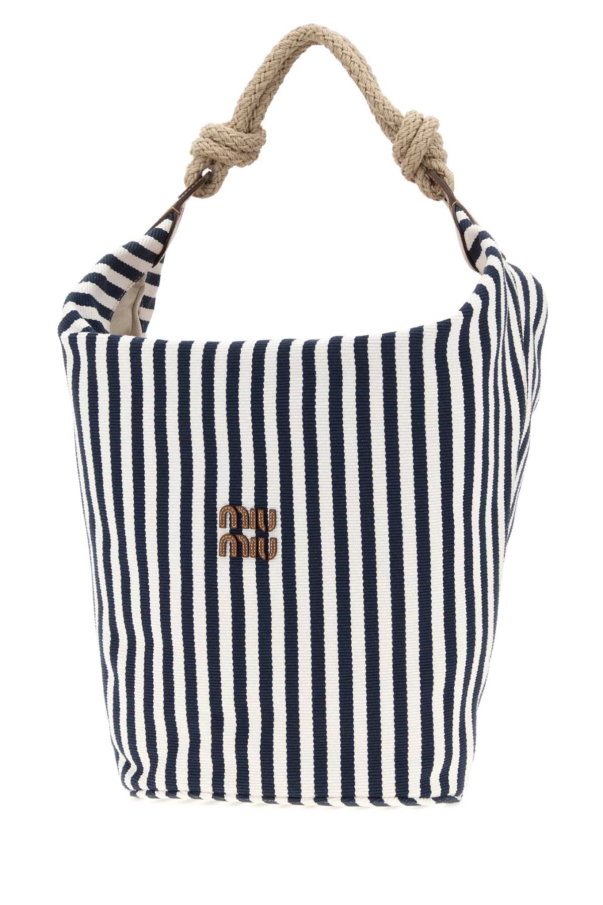 Miu Miu Women Embroidered Canvas Bucket Bag
