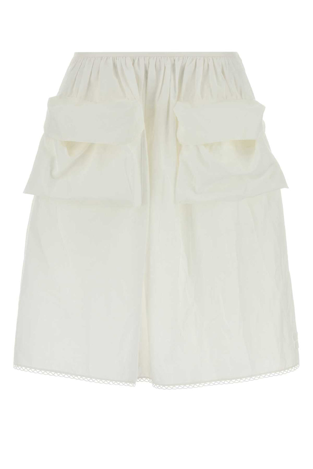 Miu Miu Women White Cotton Blend Skirt