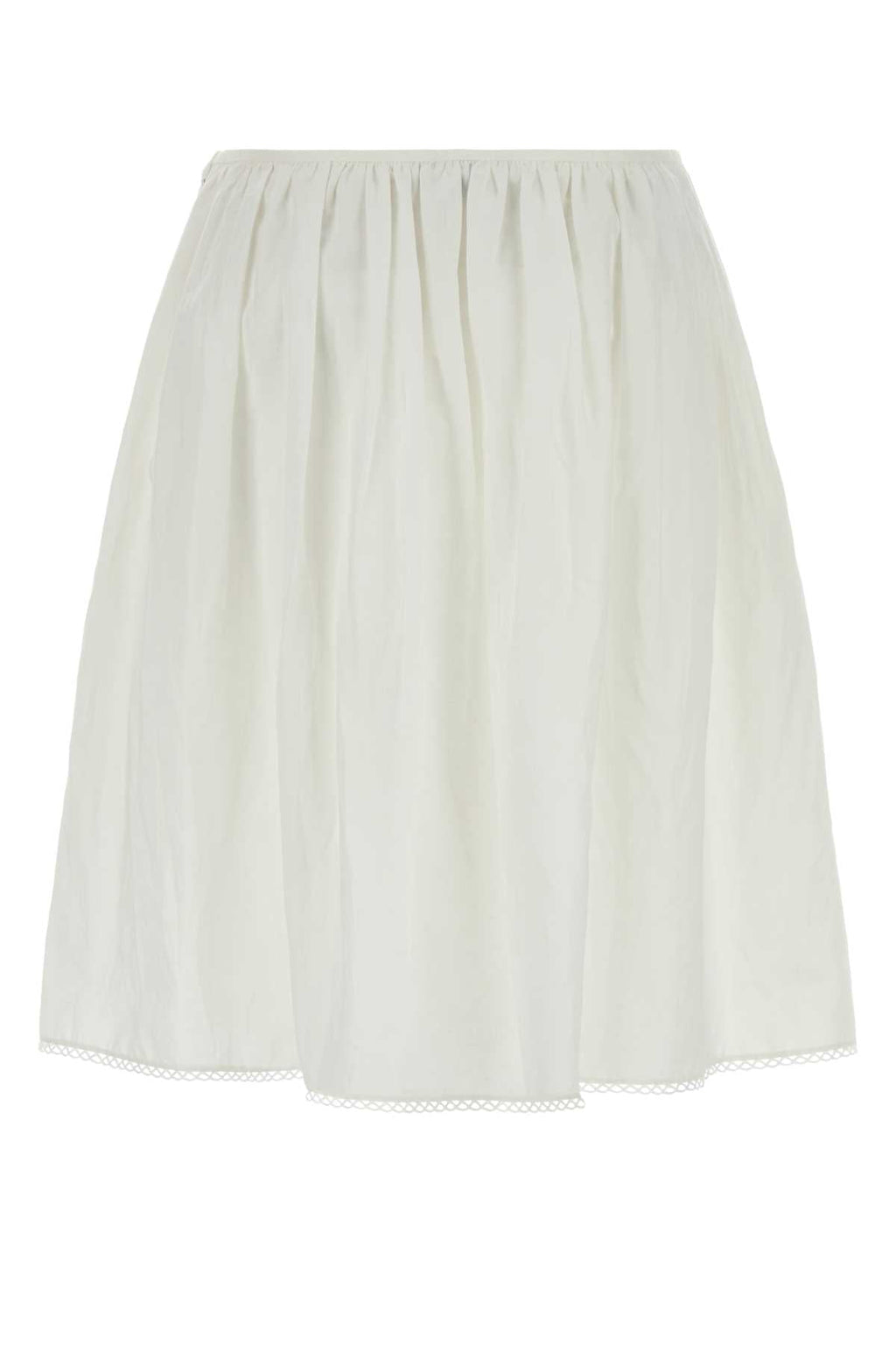 Miu Miu Women White Cotton Blend Skirt