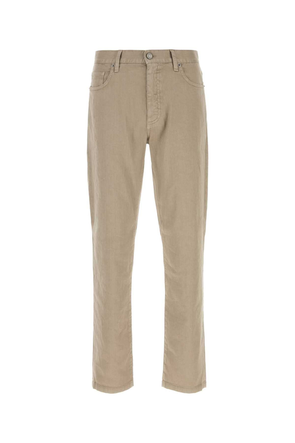 Zegna Men Beige Stretch Linen Blend Pant