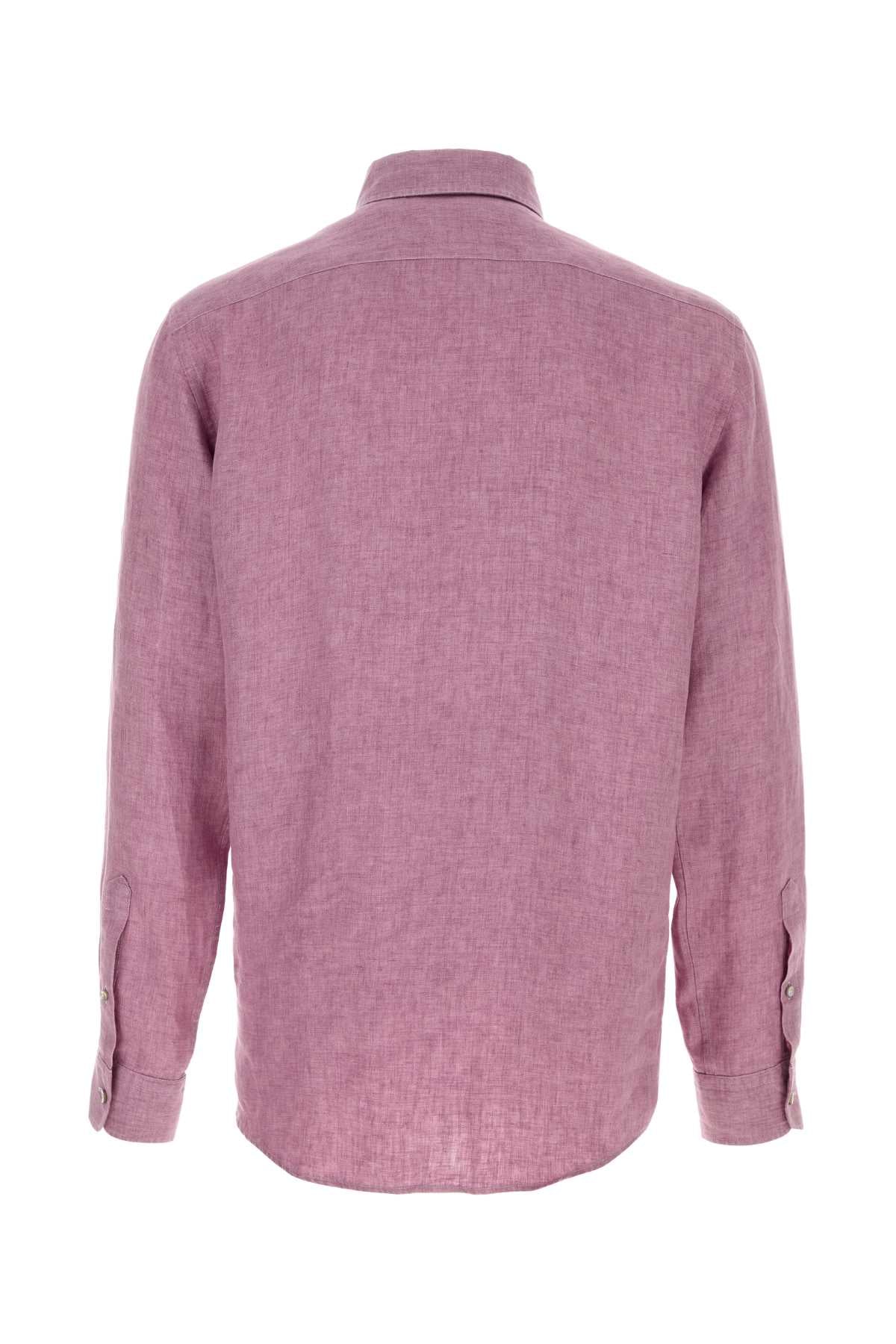 Zegna Men Tyrian Purple Linen Shirt