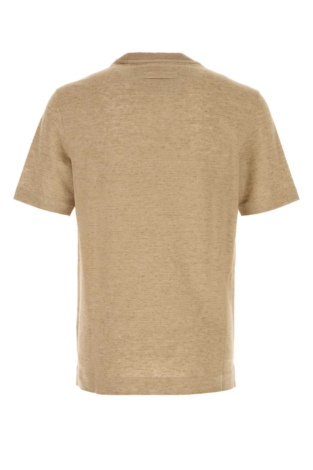 Zegna Men Cappuccino Linen T-Shirt