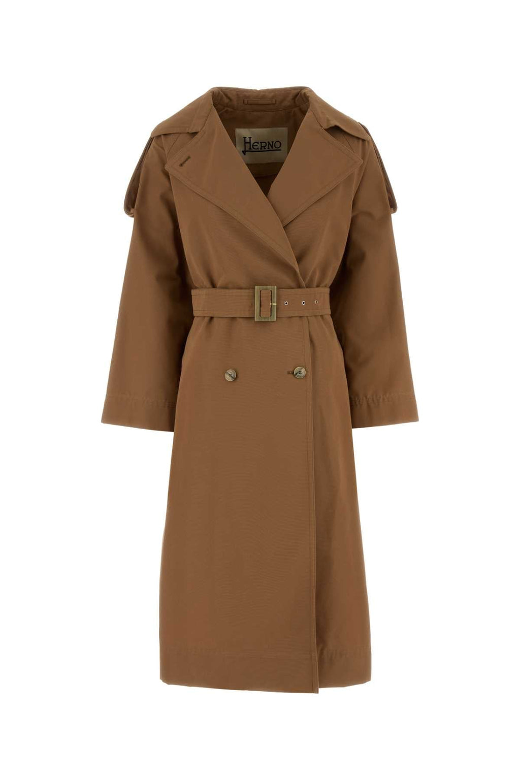 Herno Women Brown Cotton Blend Trench Coat