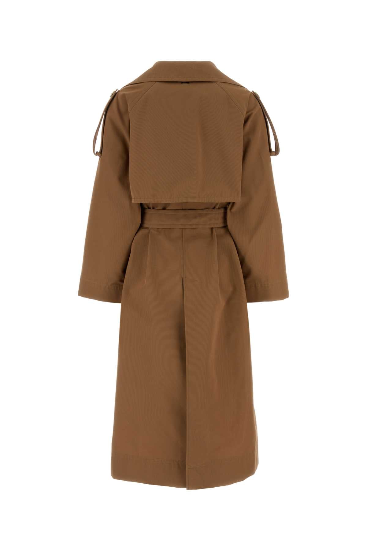 Herno Women Brown Cotton Blend Trench Coat