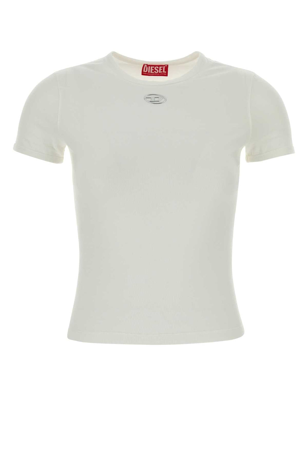 Diesel Women White Stretch Cotton T-Shirt