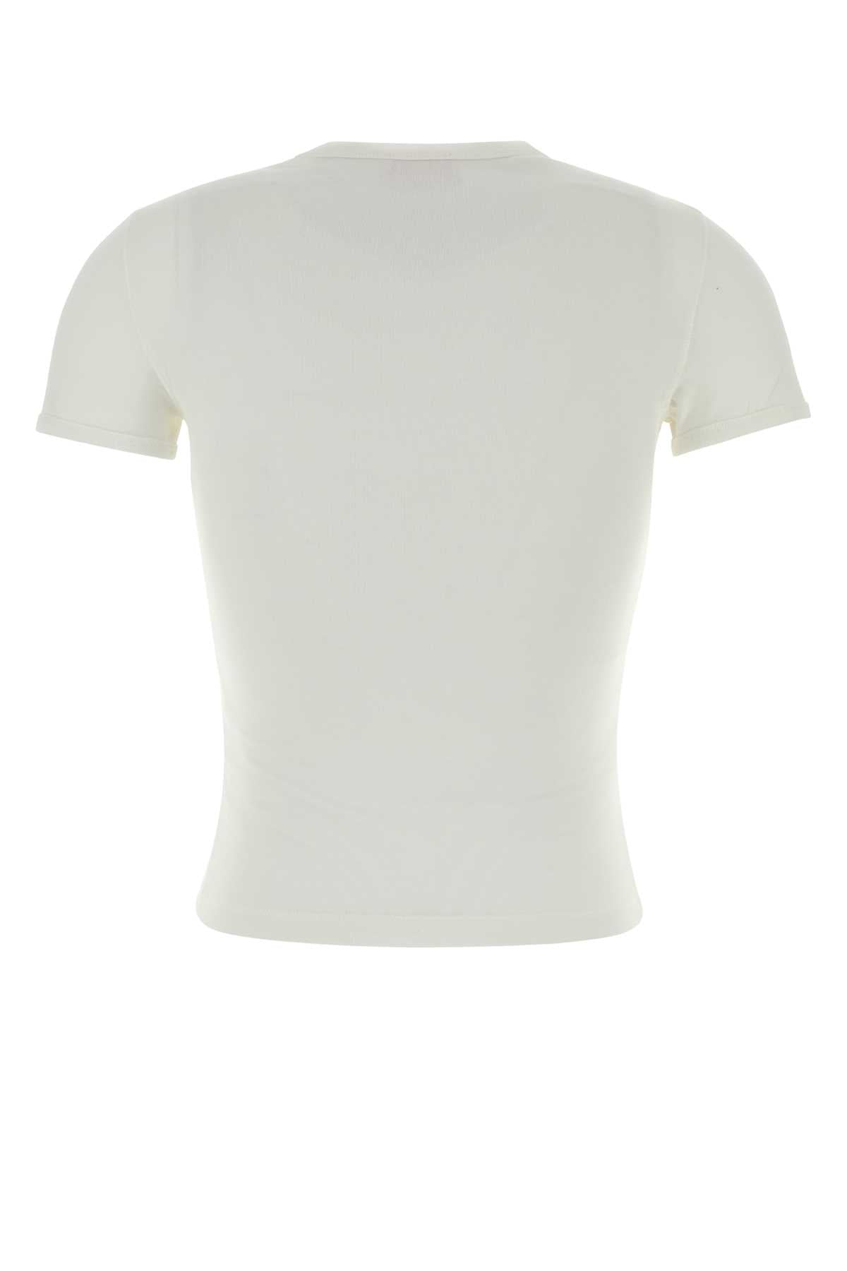 Diesel Women White Stretch Cotton T-Shirt