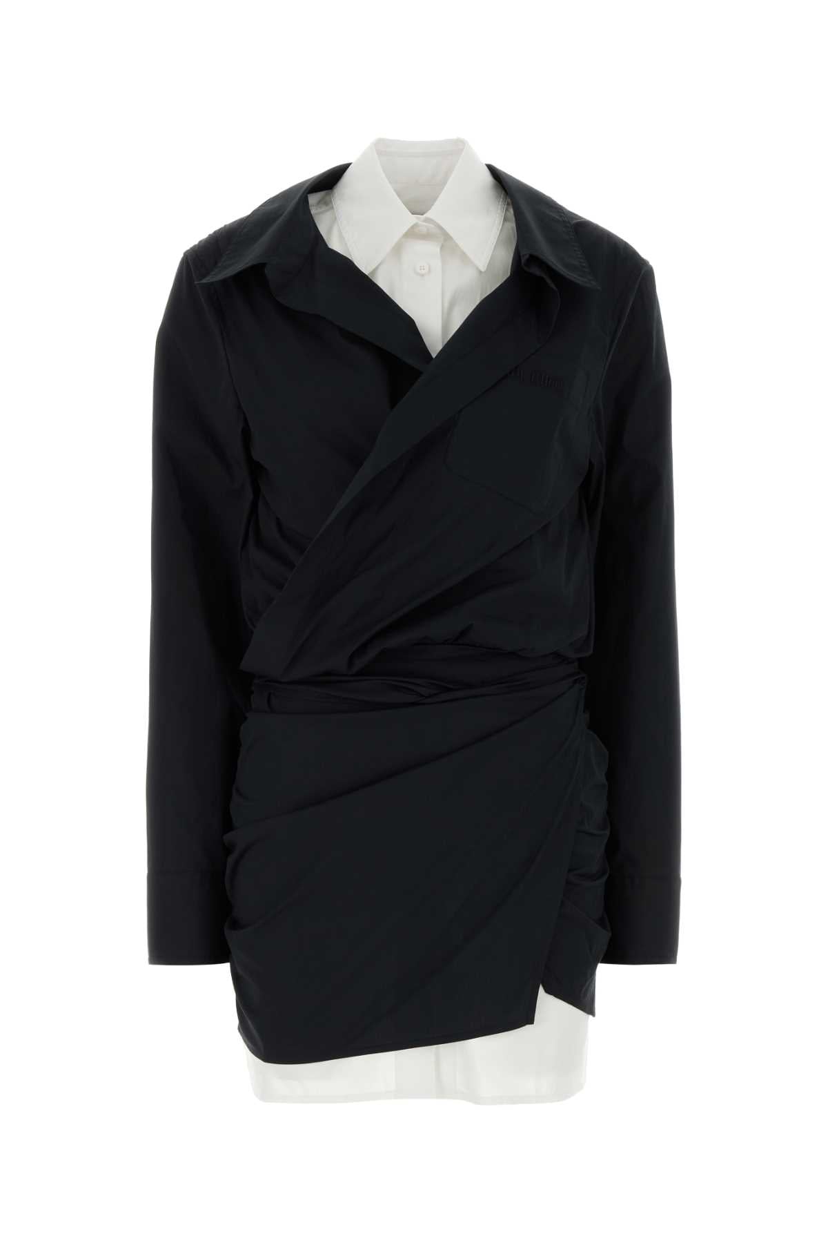 The Attico Women Black Stretch Poplin Mini Dress
