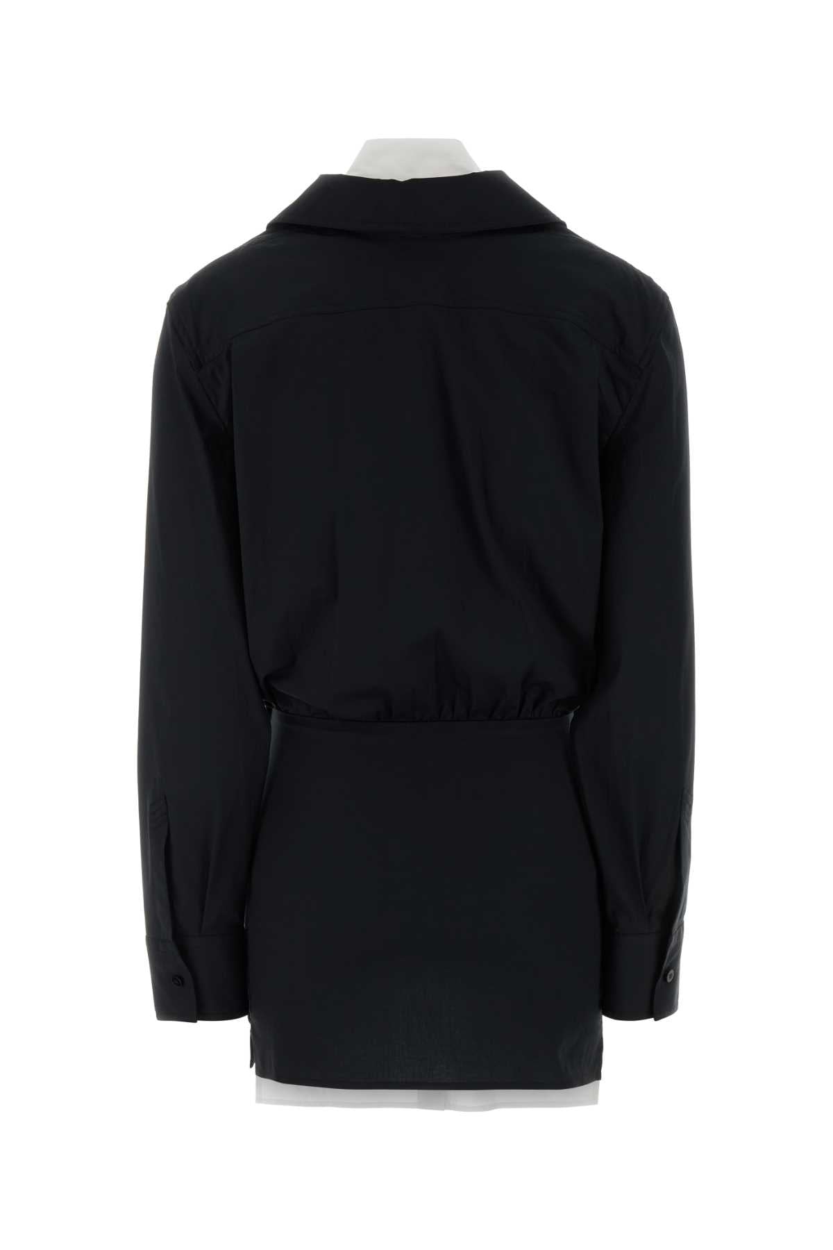 The Attico Women Black Stretch Poplin Mini Dress