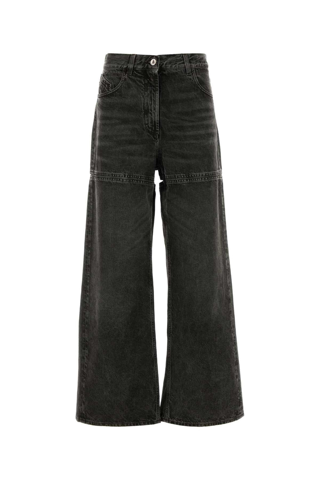 The Attico Women Dark Grey Denim Wide-Leg Jeans