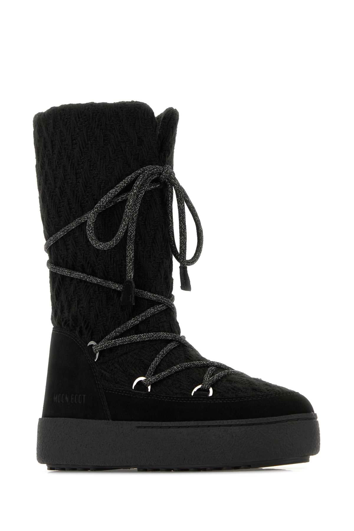 Moon Boot Women Black Fabric Moon Boots X Guest In Residence Ltrack Boots