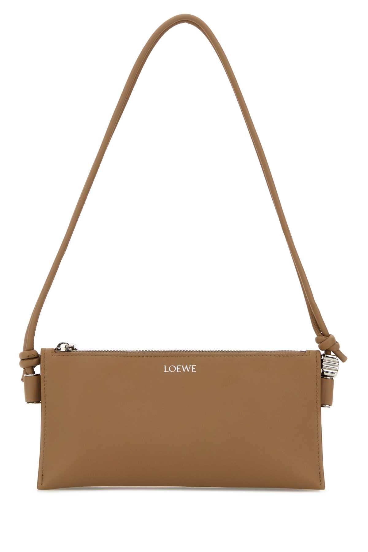 Loewe Women Camel Leather Joya Shoulder Bag