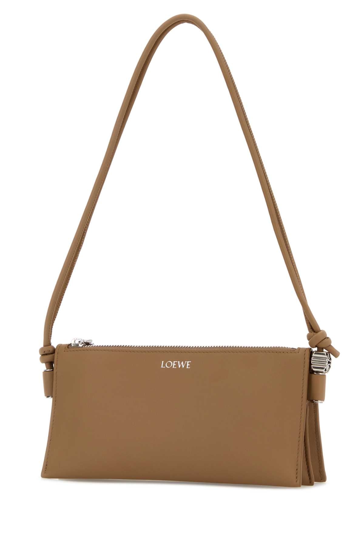 Loewe Women Camel Leather Joya Shoulder Bag