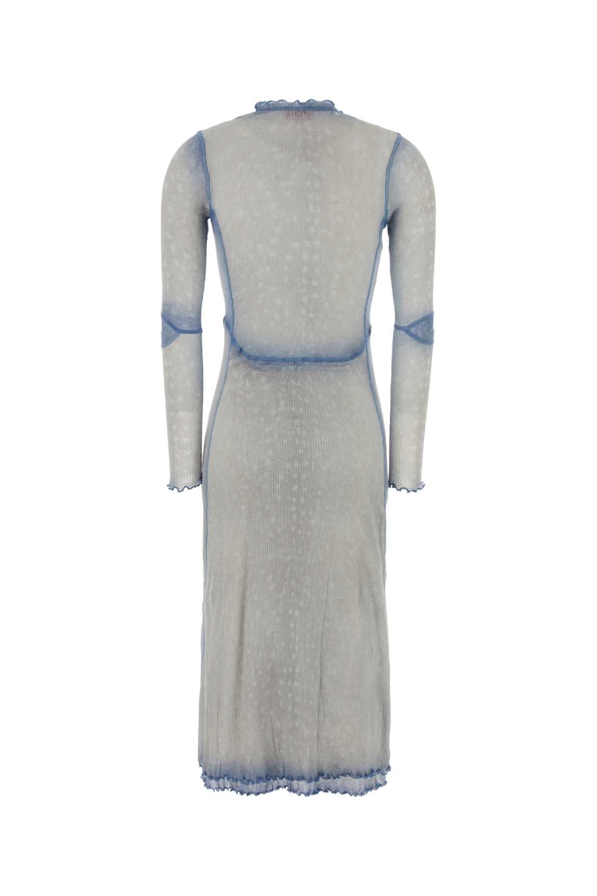 Diesel Women Pastel Light-Blue Cotton Dress