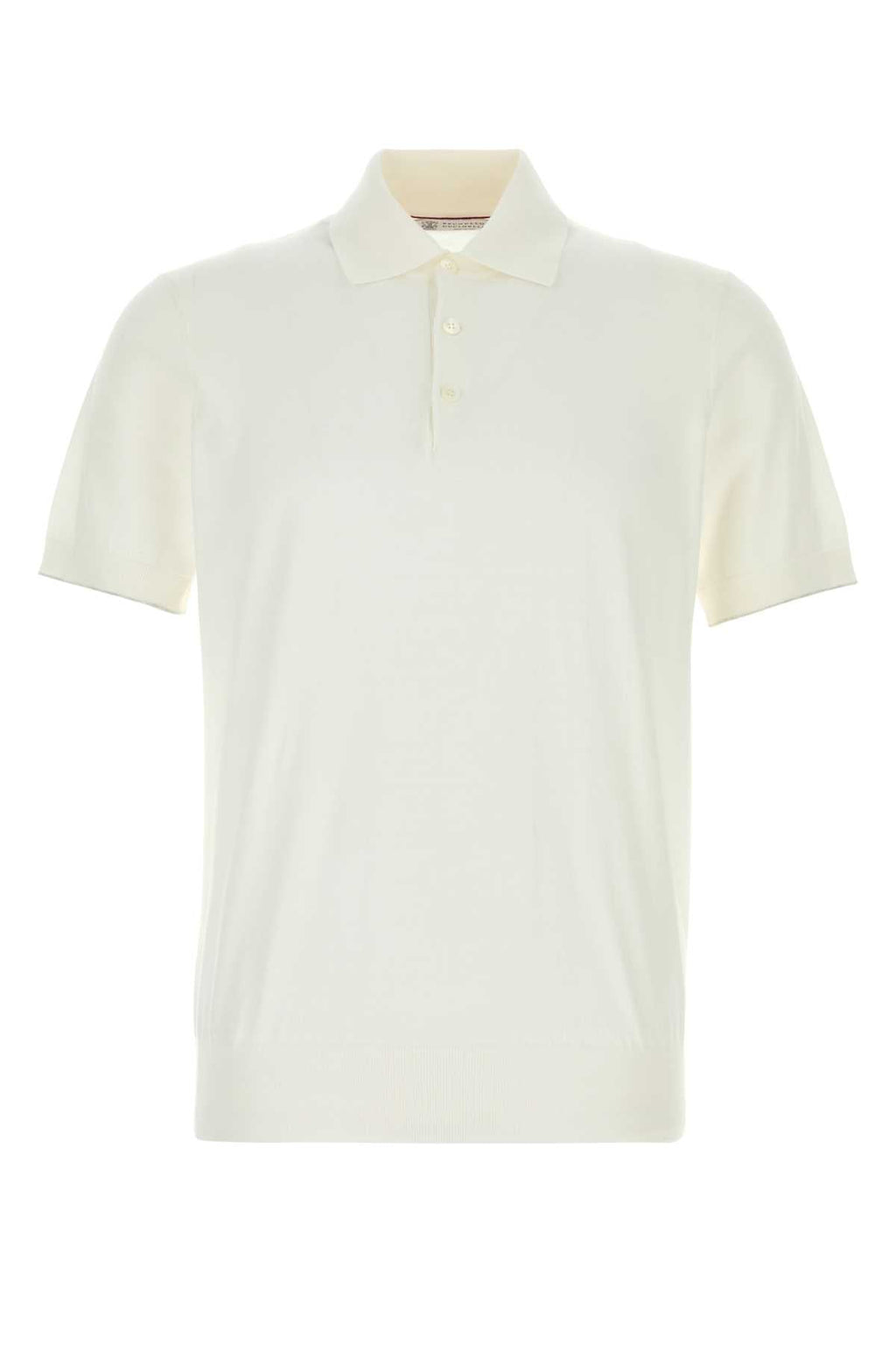 Brunello Cucinelli Men White Cotton Polo Shirt