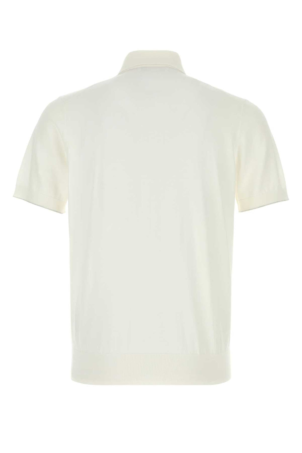 Brunello Cucinelli Men White Cotton Polo Shirt