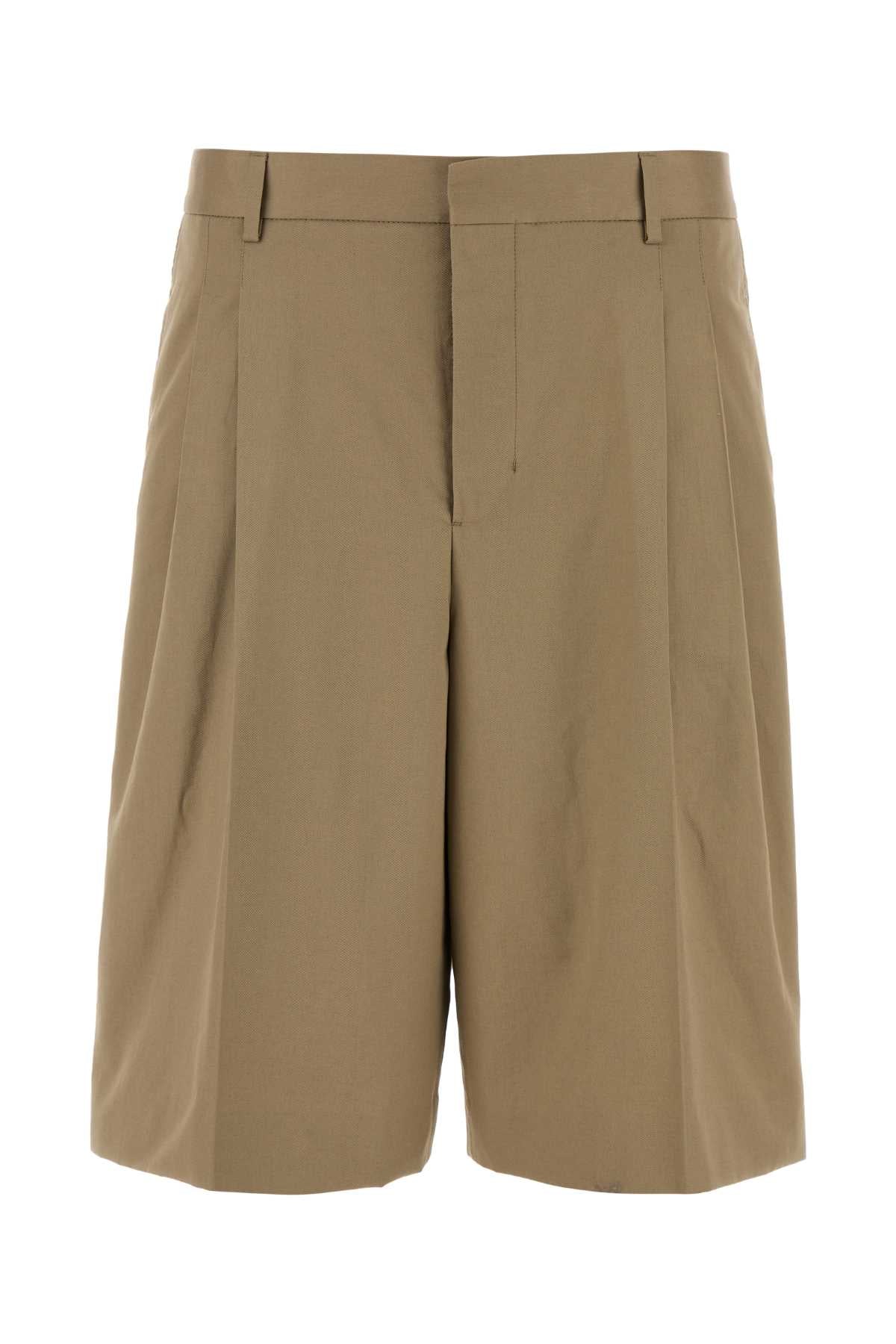 Ami Men Dove Grey Cotton Bermuda Shorts
