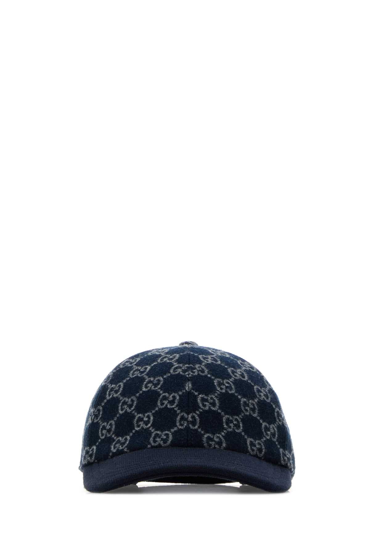 Gucci Men Embroidered Wool Baseball Cap