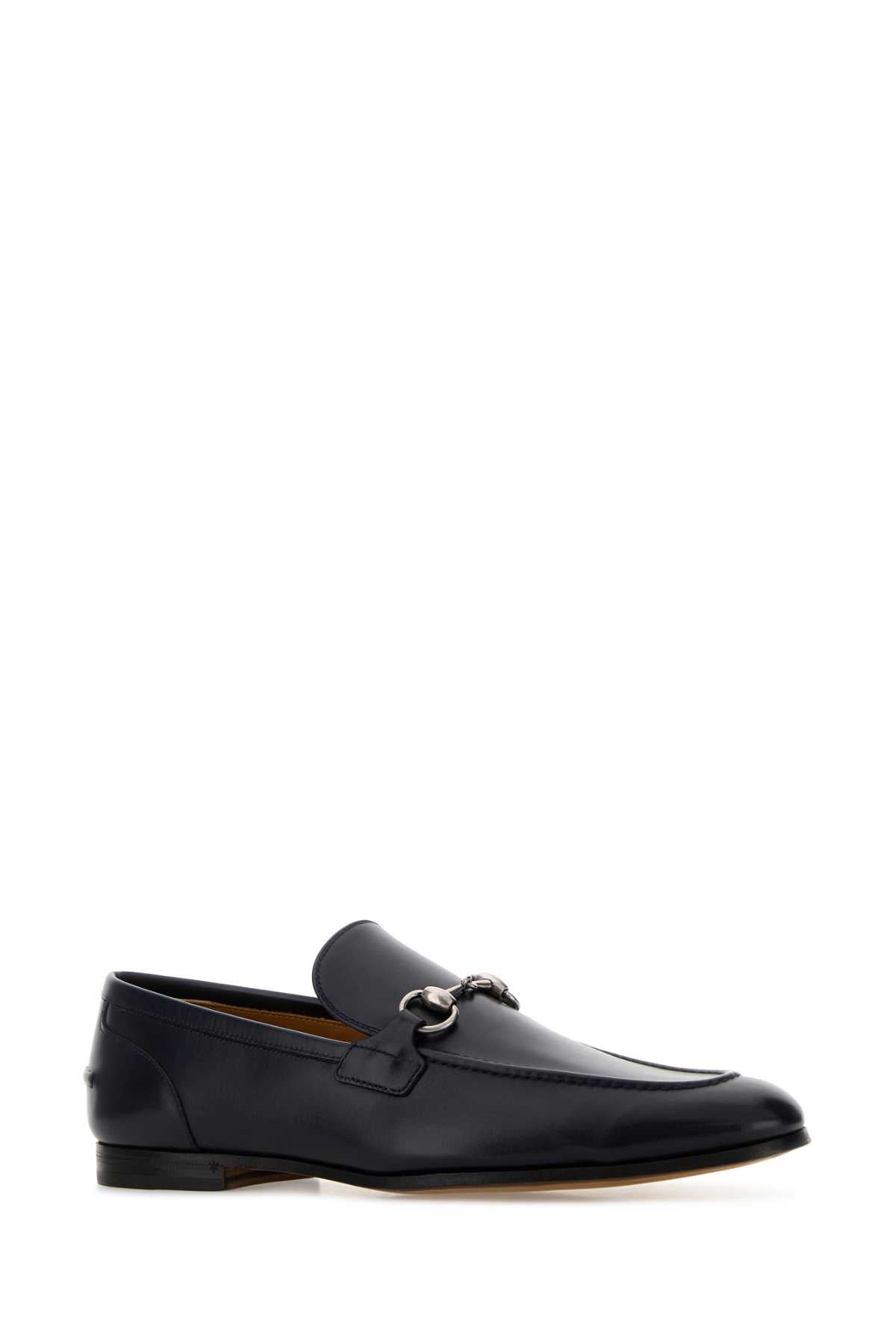 Gucci Men Midnight Blue Leather Loafers