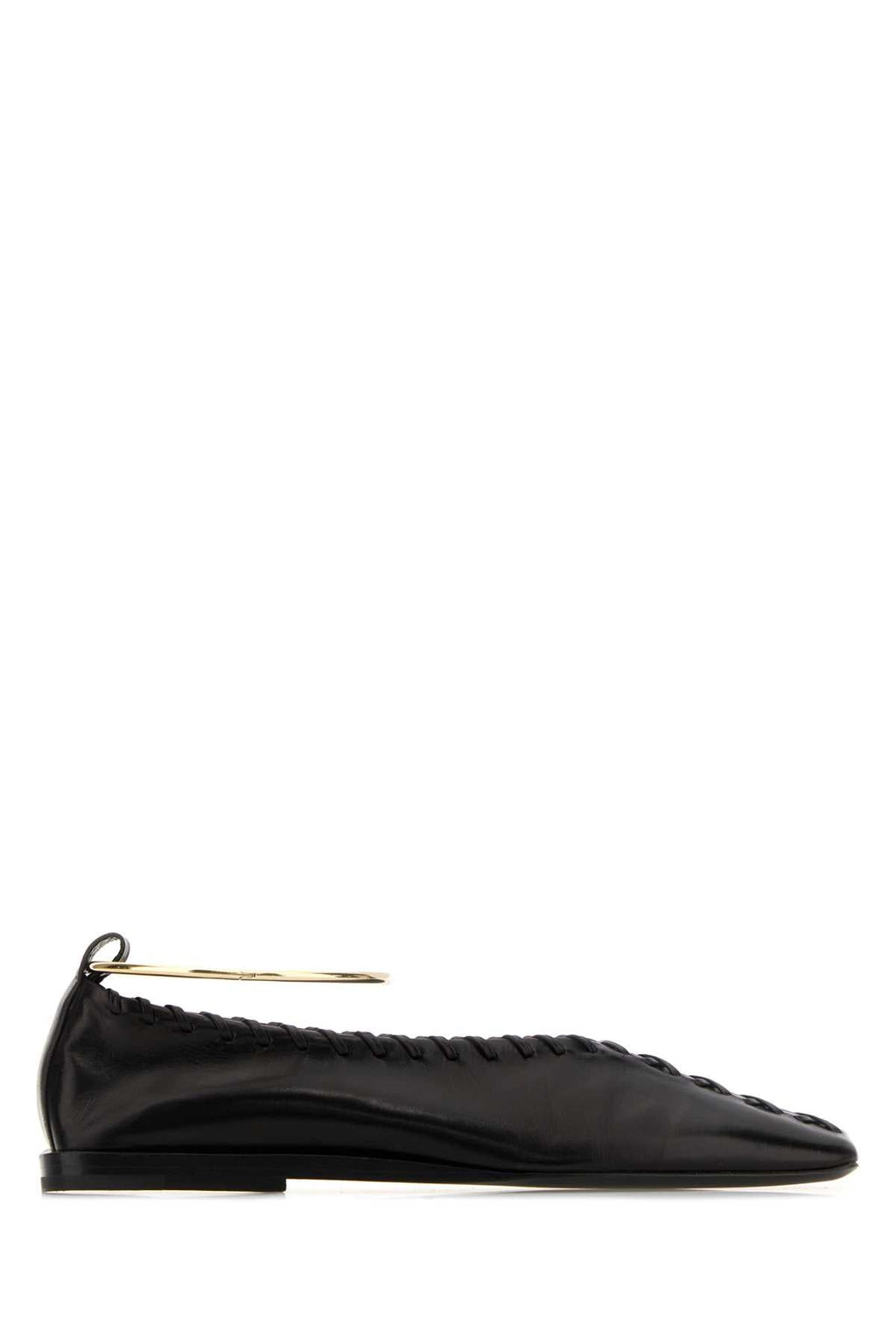 Jil Sander Women Black Leather Ring Ballerinas