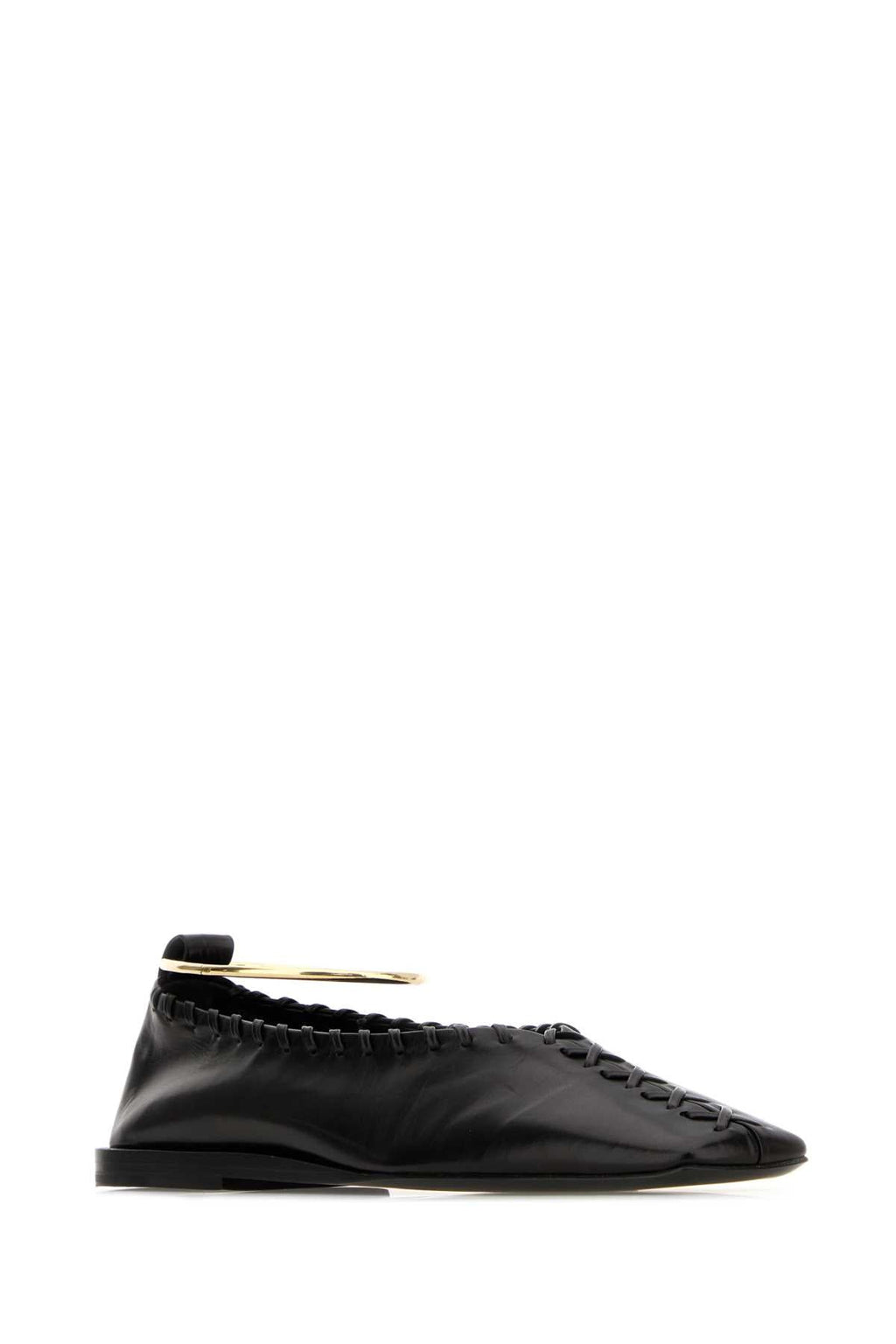 Jil Sander Women Black Leather Ring Ballerinas