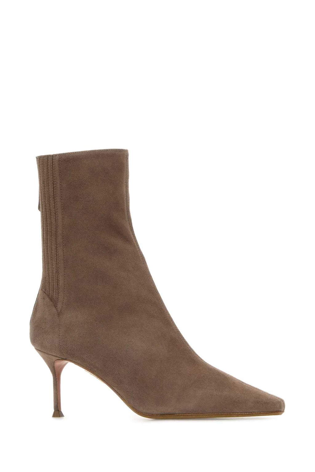 Aquazzura Women Dove Grey Suede Saint Honor Ankle Boots