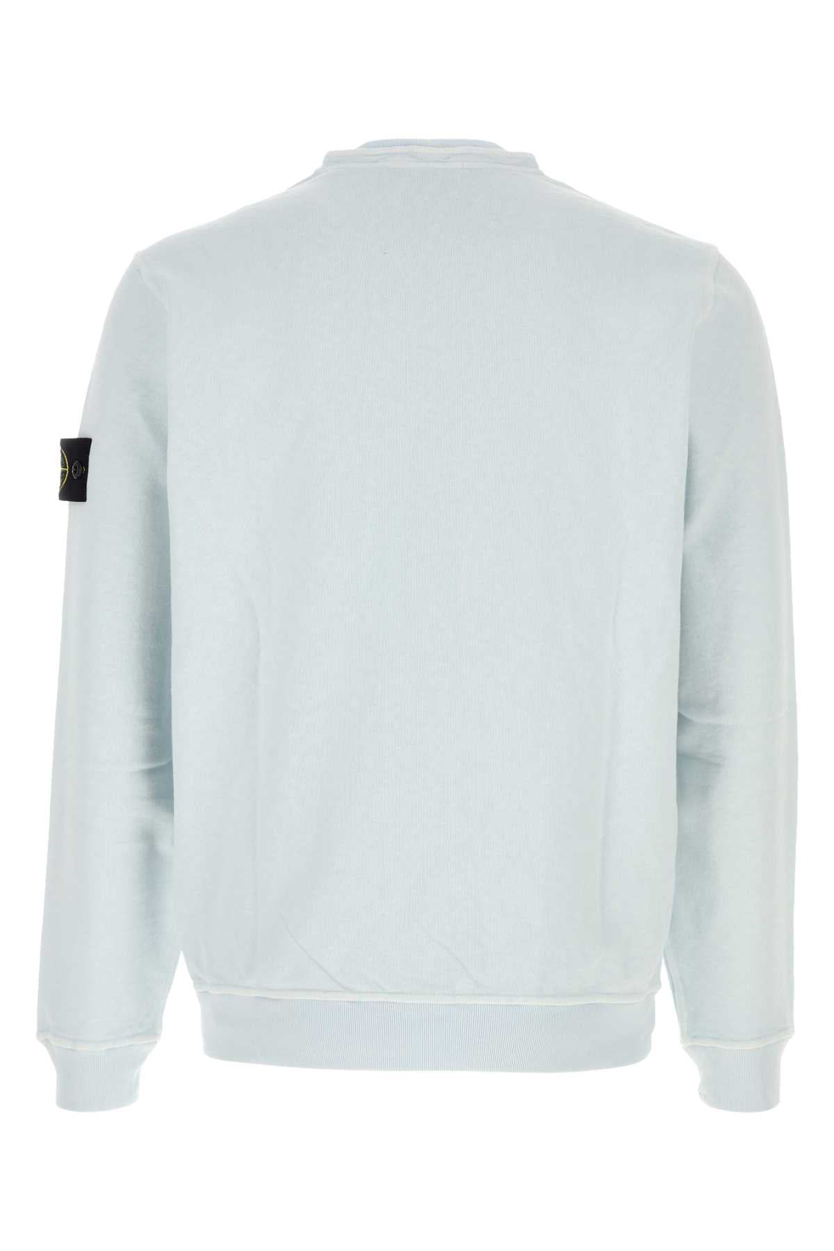 Stone Island Men Pastel Light-Blue Cotton Sweatshirt