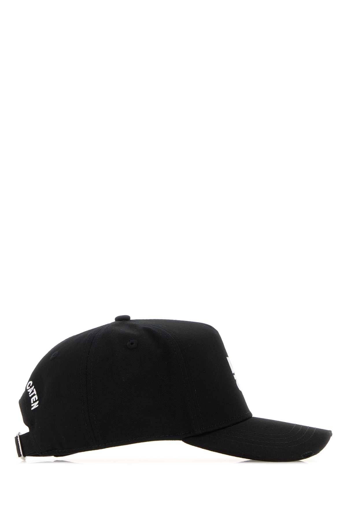 Dsquared Men Black Cotton Baseball Cap