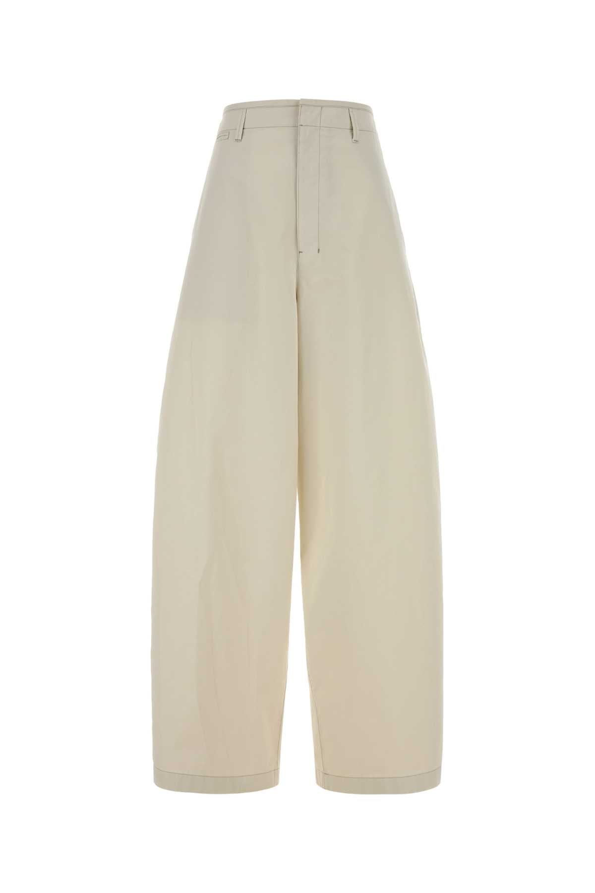 Lemaire Women Ivory Cotton Wide-Leg Pant
