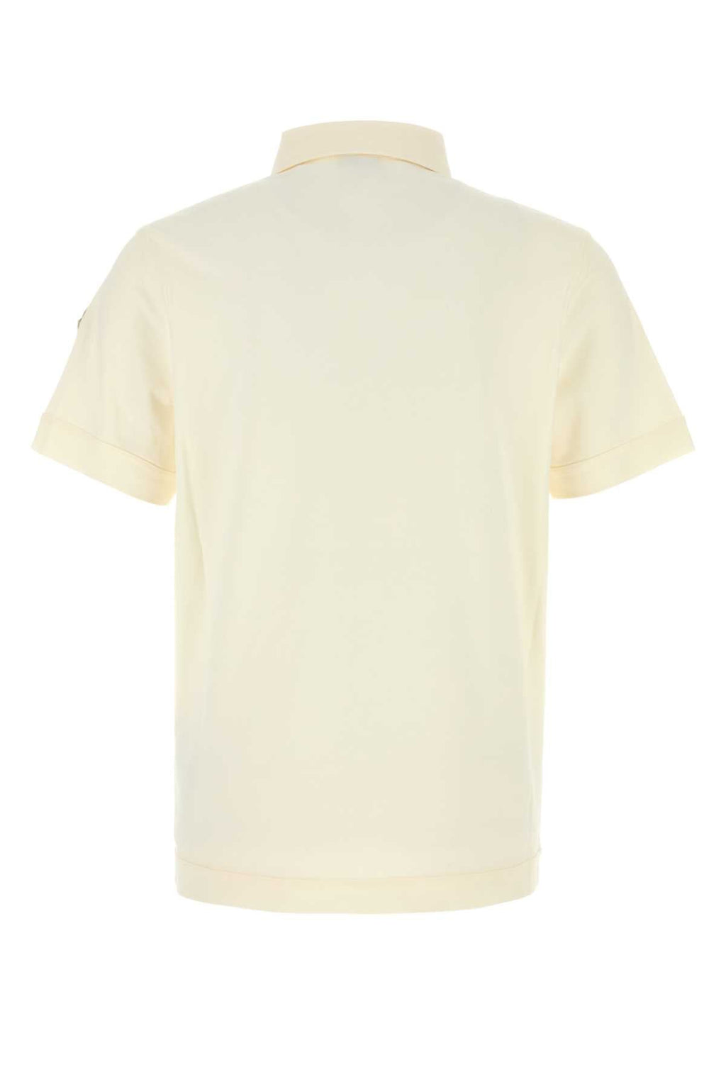 Moncler Men Cream Stretch Piquet Polo Shirt