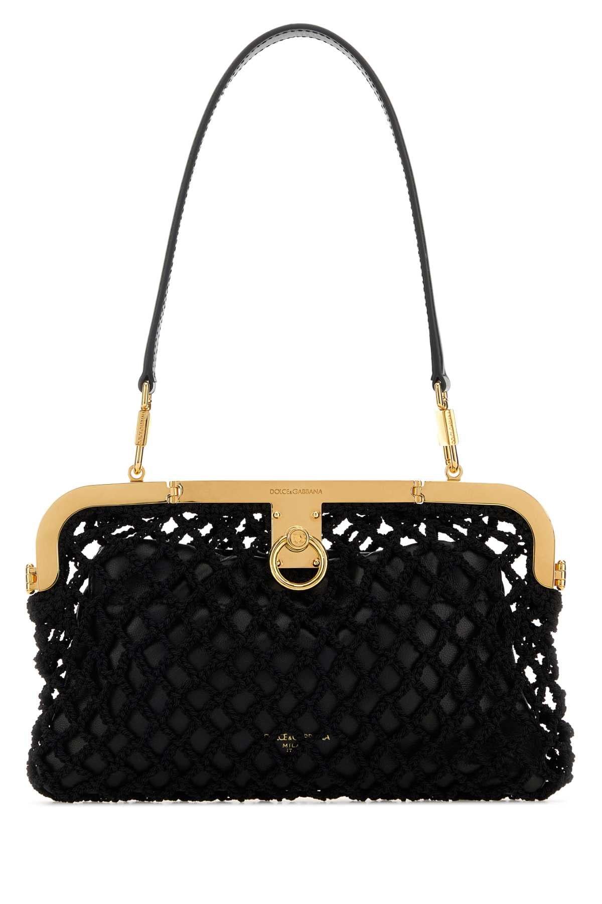 Dolce & Gabbana Women Black Crochet Amanda Handbag