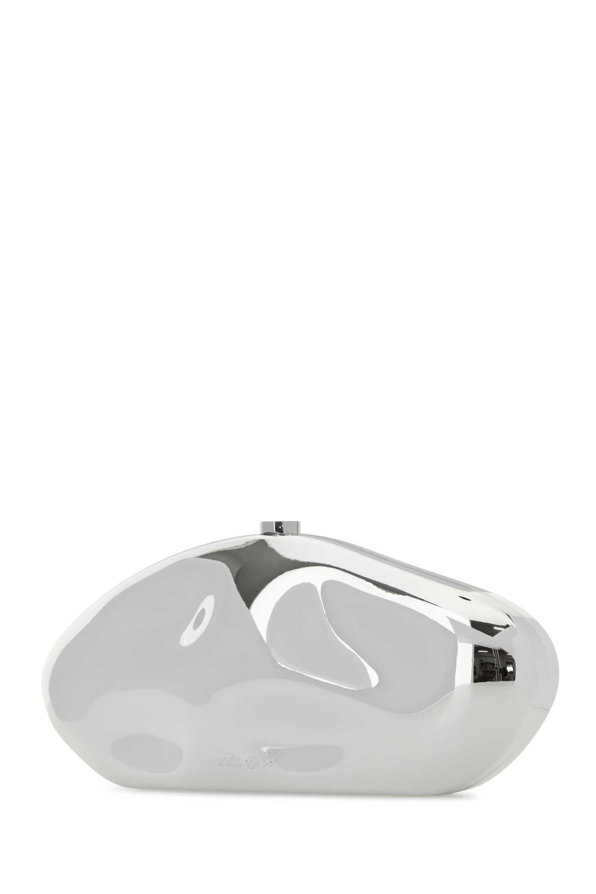 Cult Gaia Women Silver Caldera Clutch