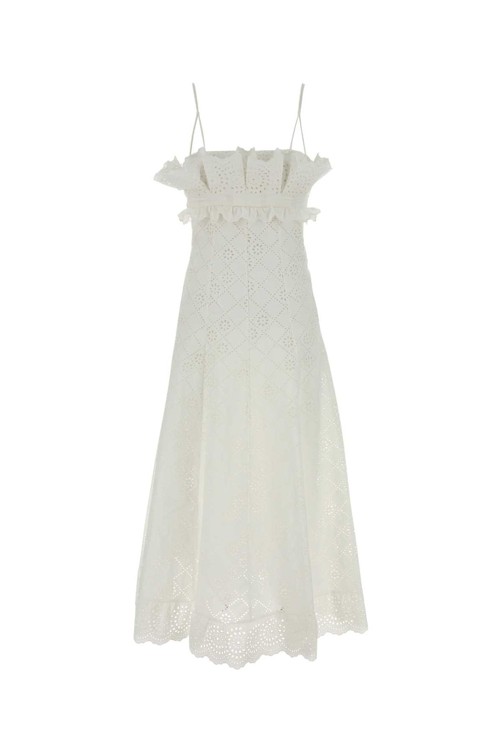 Alberta Ferretti Women White Broderie Anglaise Dress