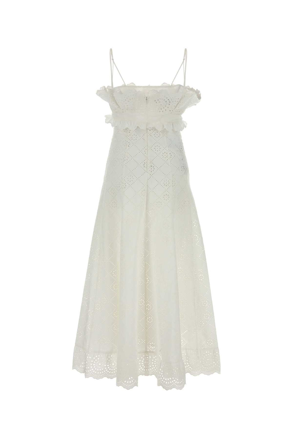 Alberta Ferretti Women White Broderie Anglaise Dress