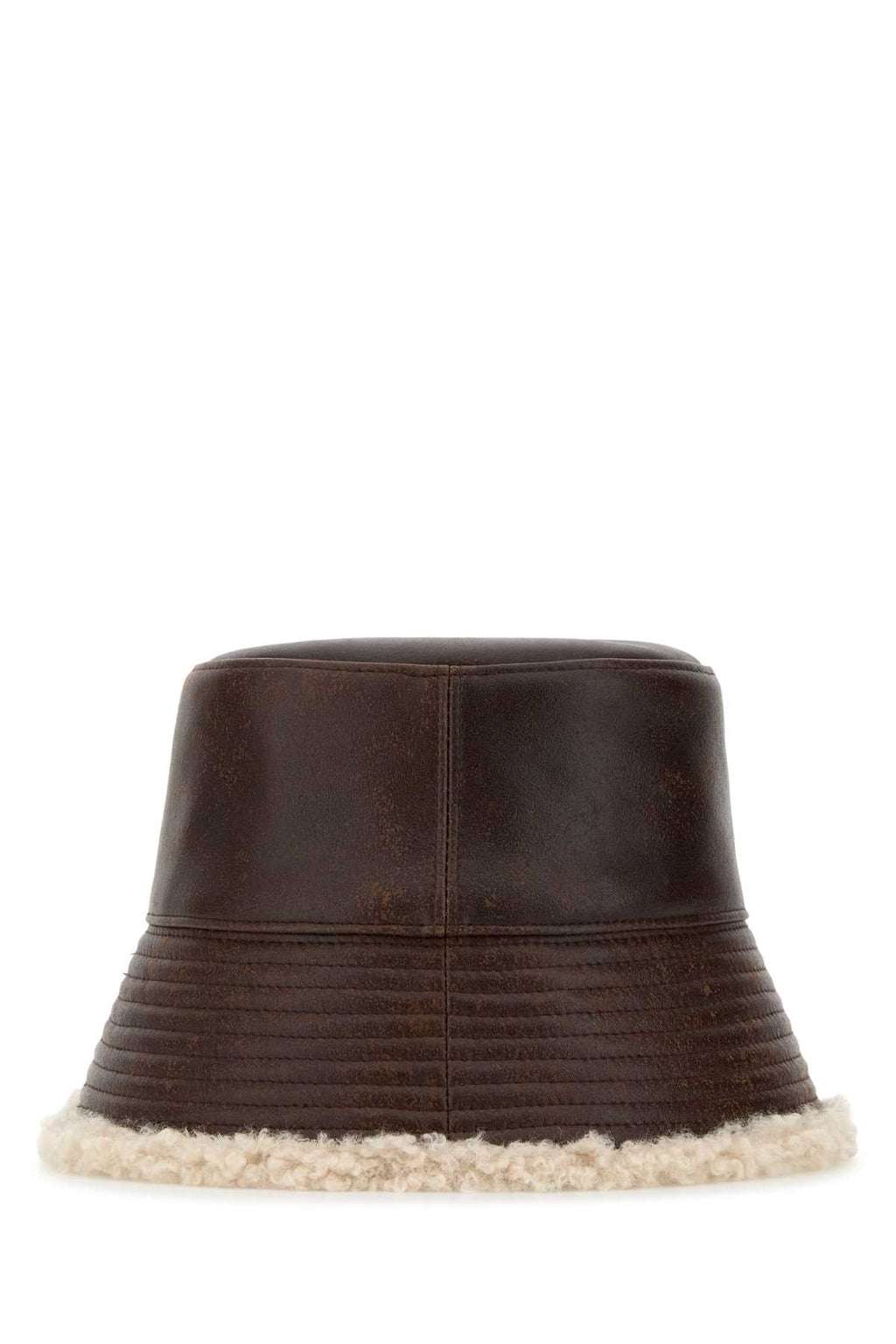 Stella Mccartney Women Brown Synthetic Leather Bucket Hat