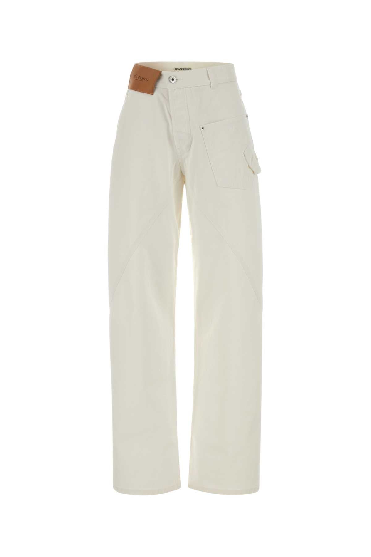 Jw Anderson Women White Denim Jeans