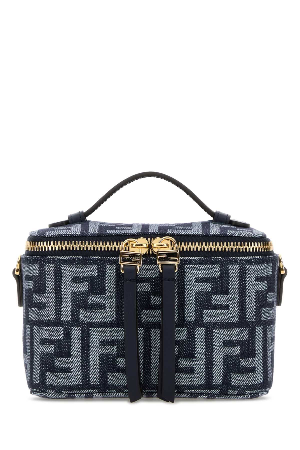 Fendi Women Embroidered Denim Fendi Vanity Handbag