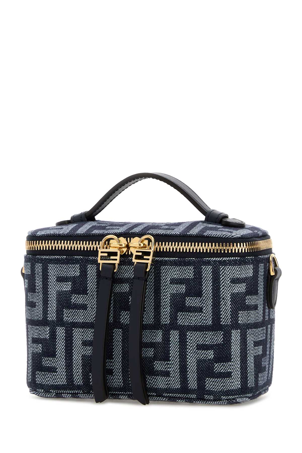 Fendi Women Embroidered Denim Fendi Vanity Handbag