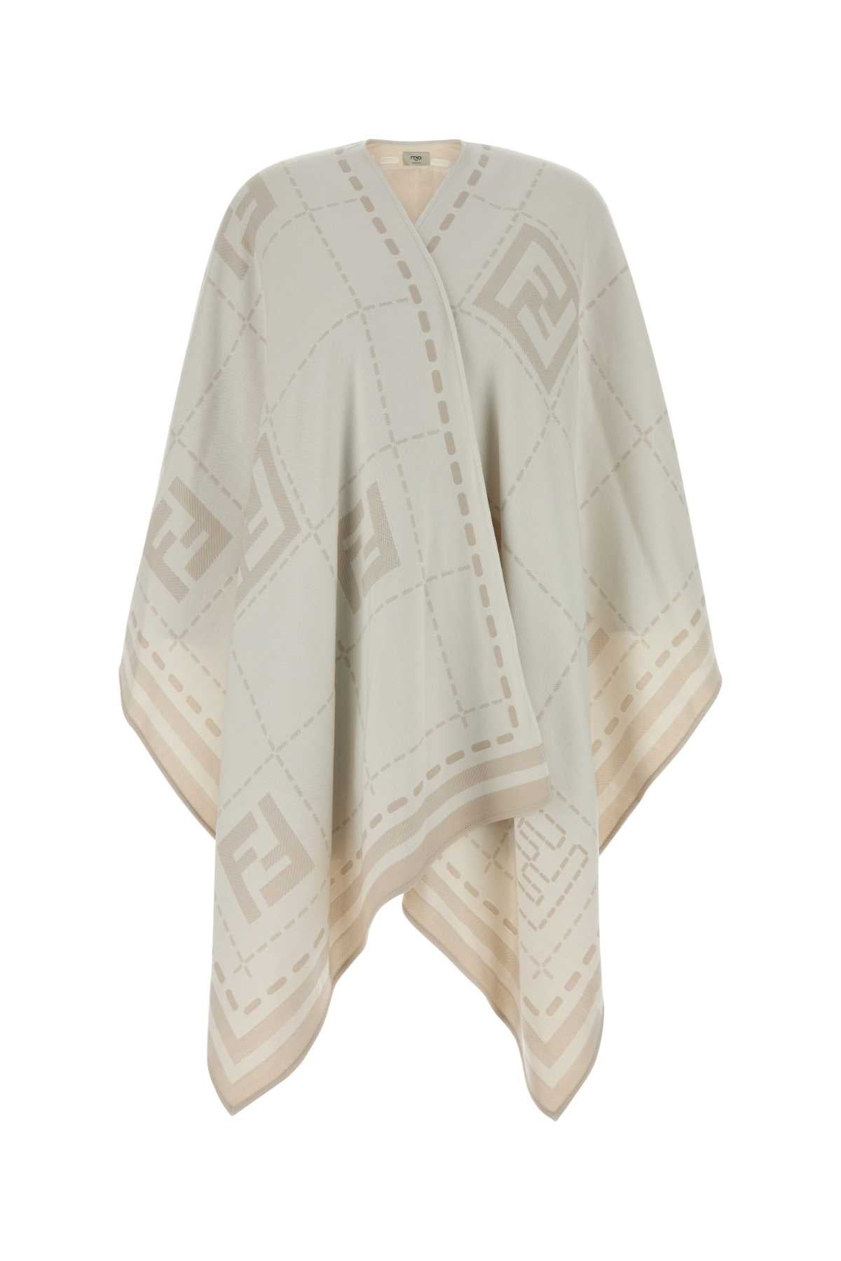 Fendi Women Embroidered Wool Cape