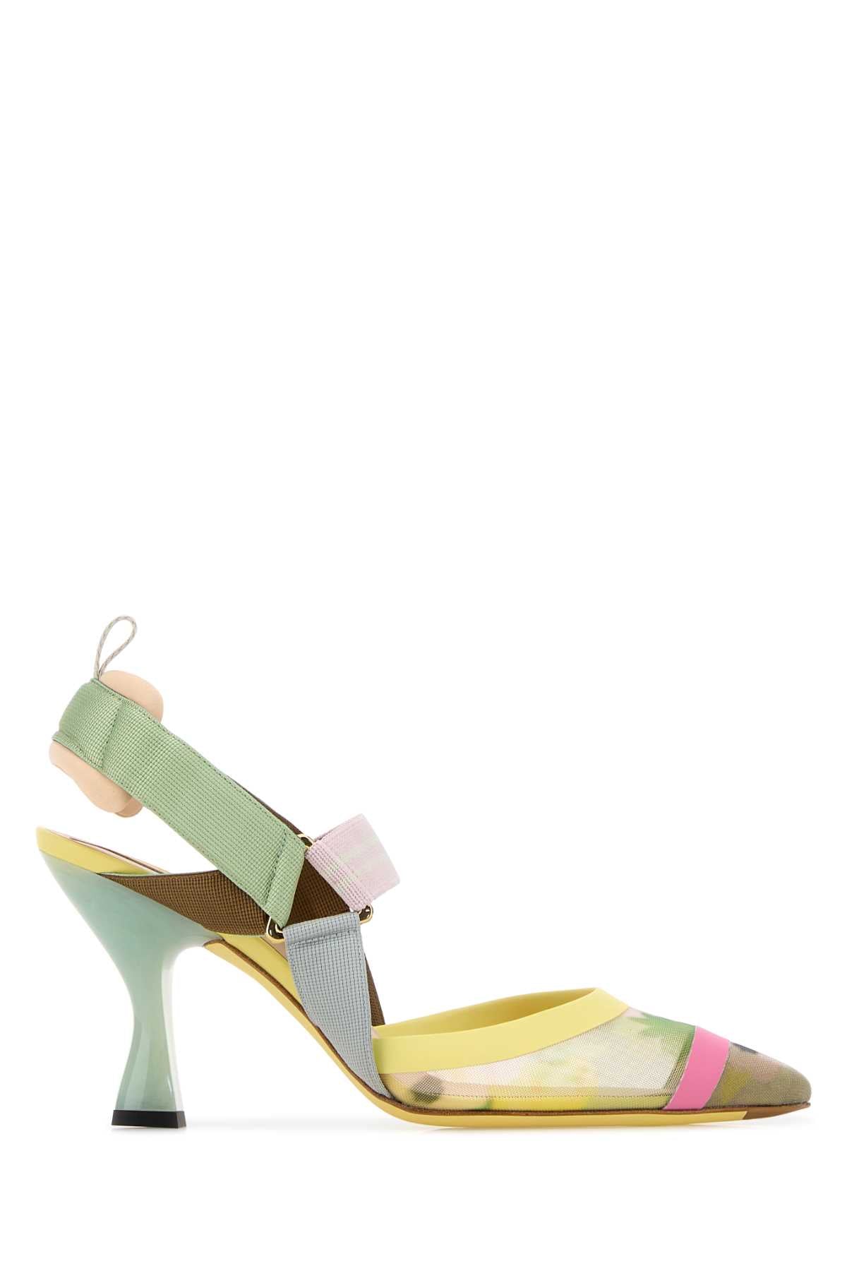 Fendi Women Multicolor Mesh Colibri Pumps
