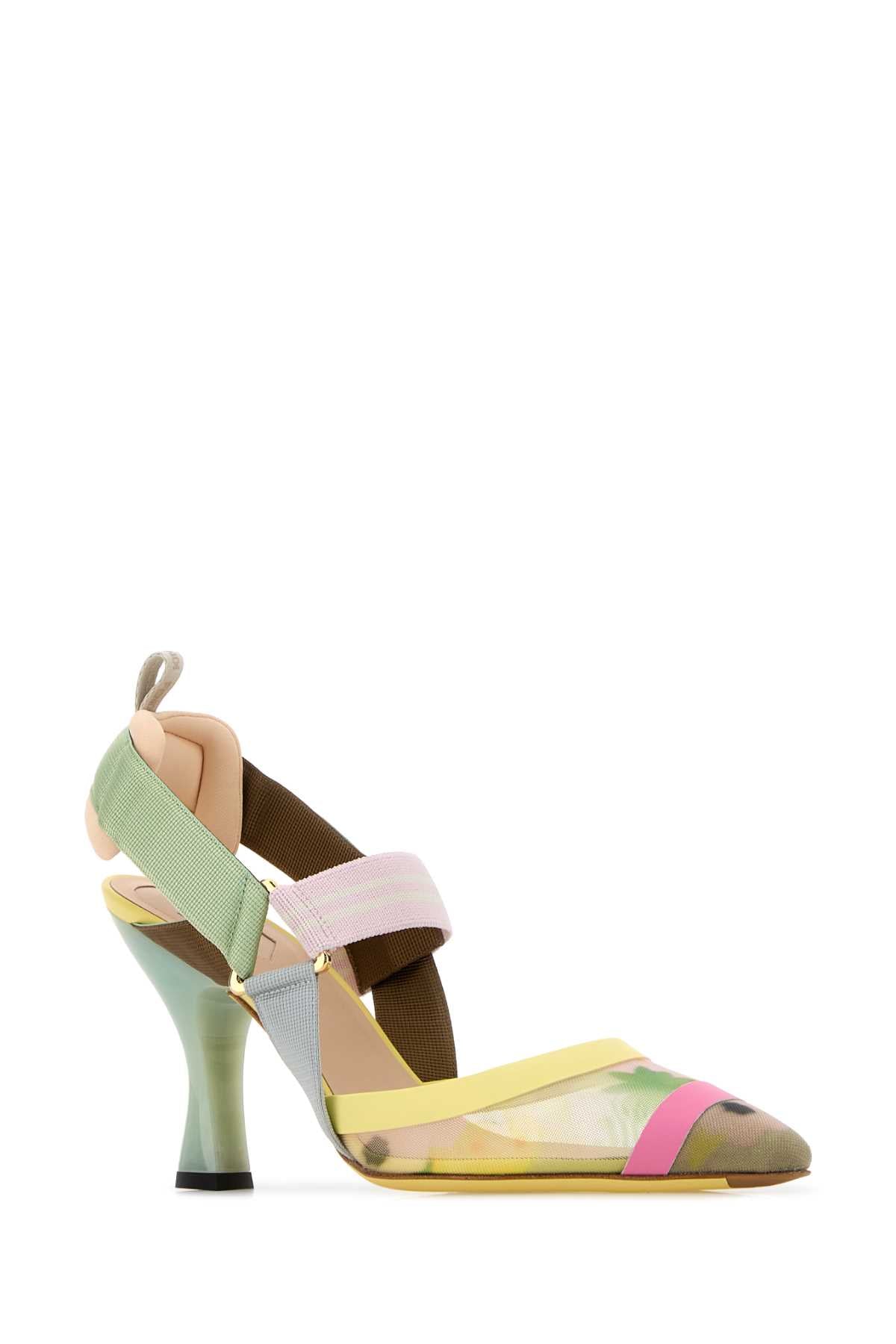 Fendi Women Multicolor Mesh Colibri Pumps