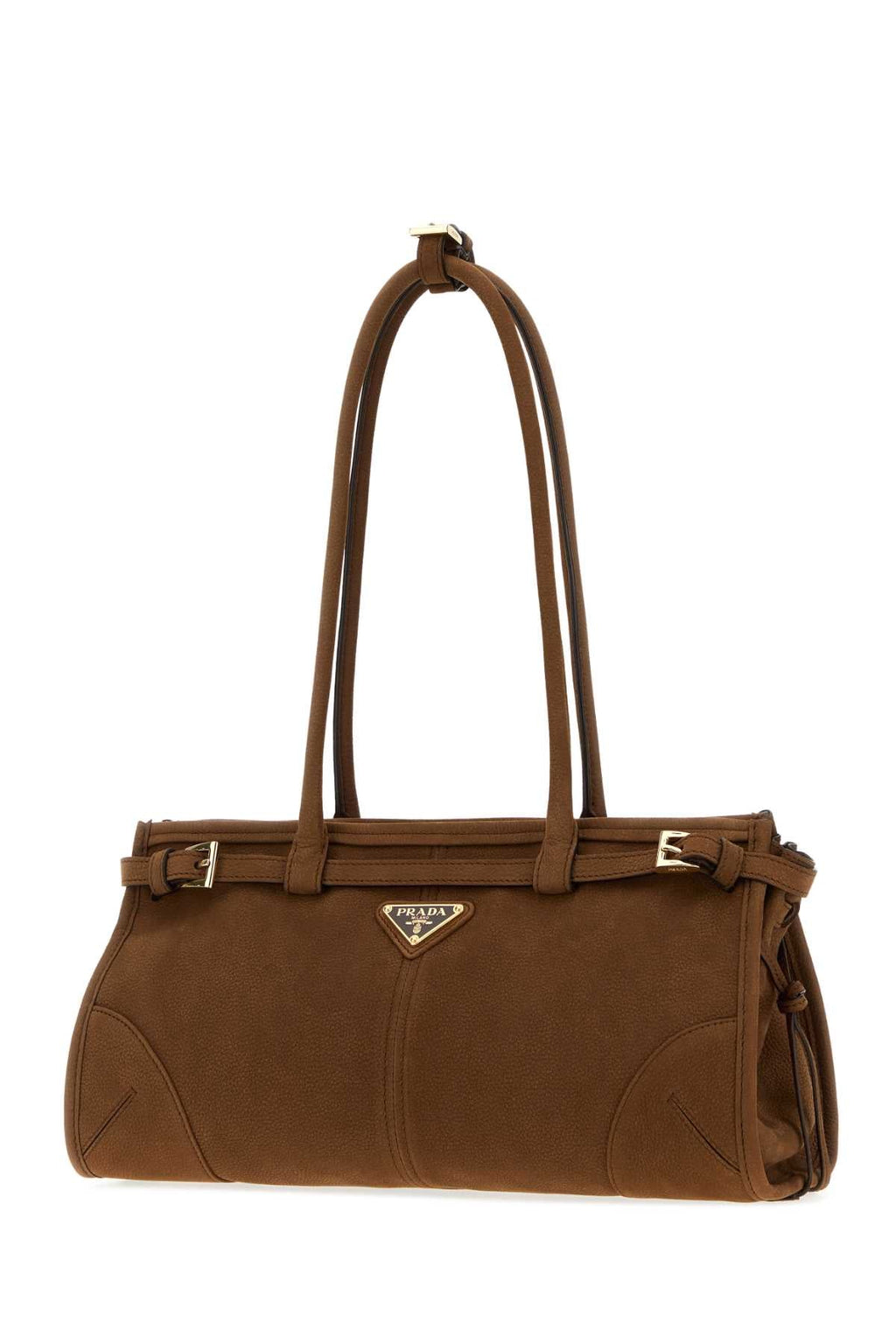 Prada Women Brown Nabuk Prada Bonnie Shoulder Bag