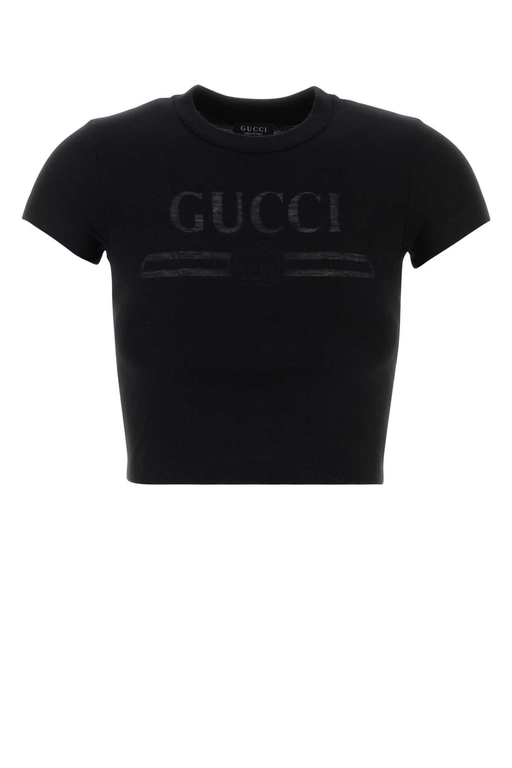 Gucci Women Black Cotton Blend T-Shirt