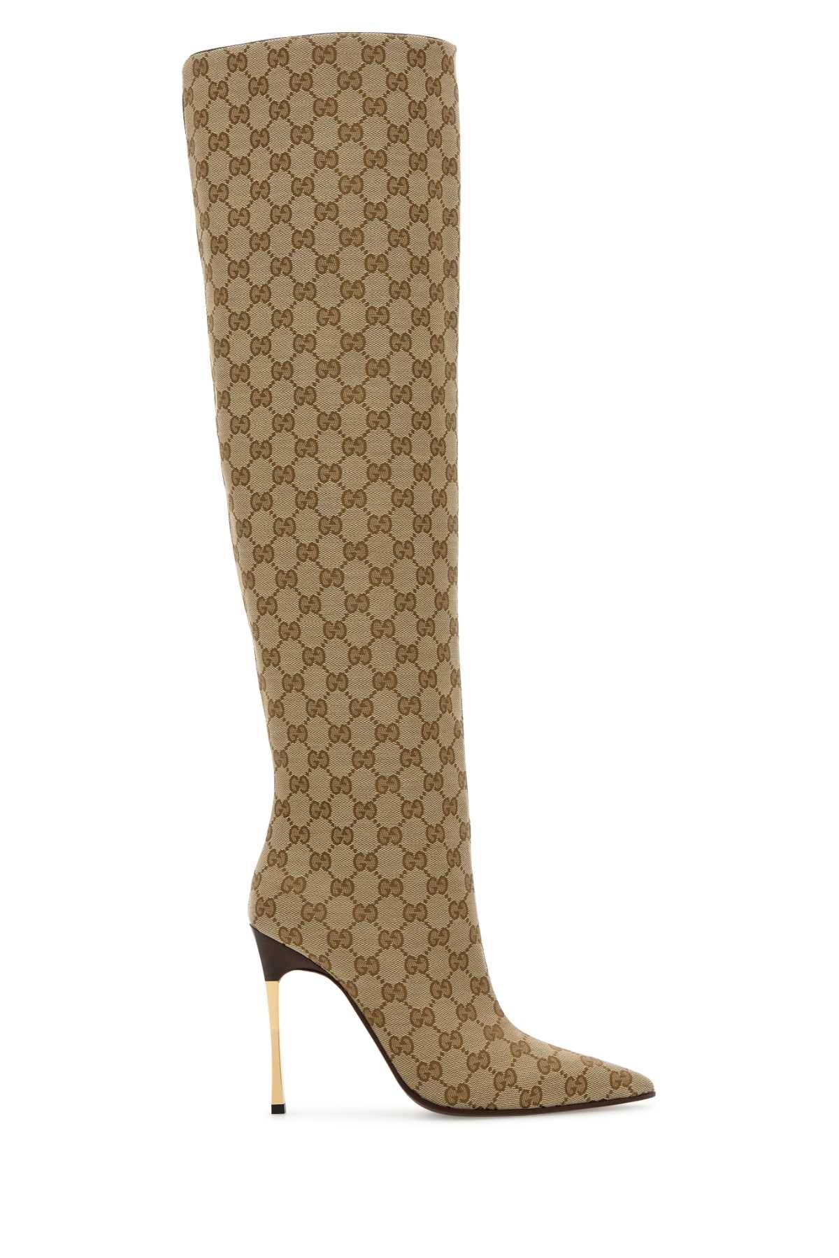 Gucci Women Gg Fabric Boots