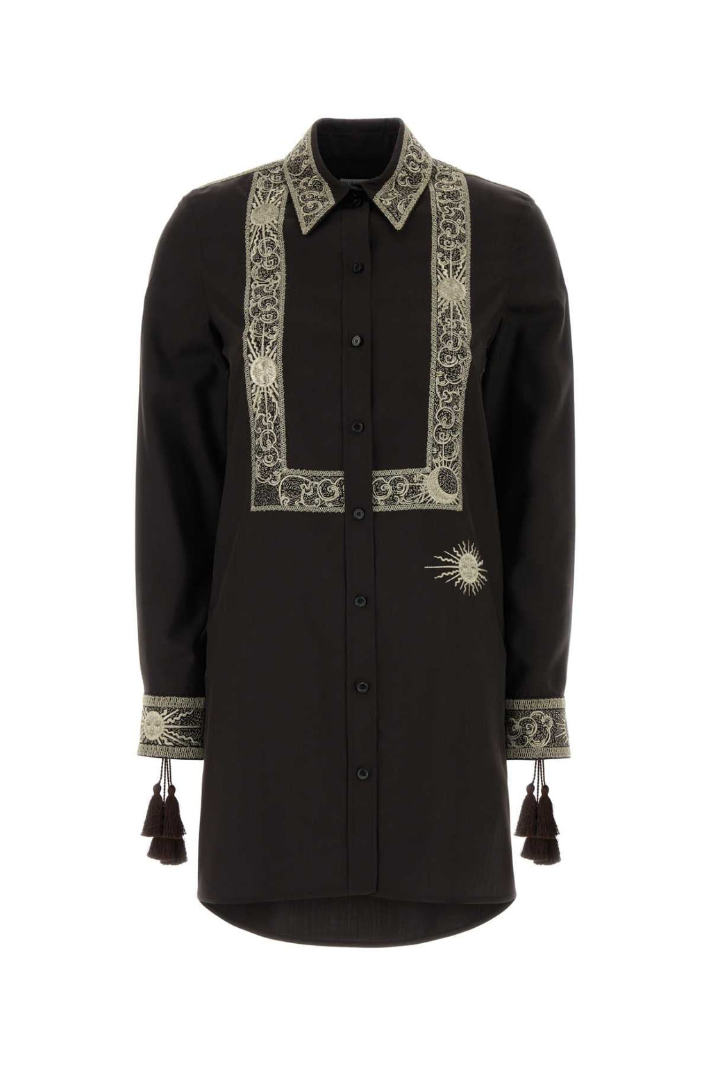 Burberry Women Chocolate Silk Shirt Dress