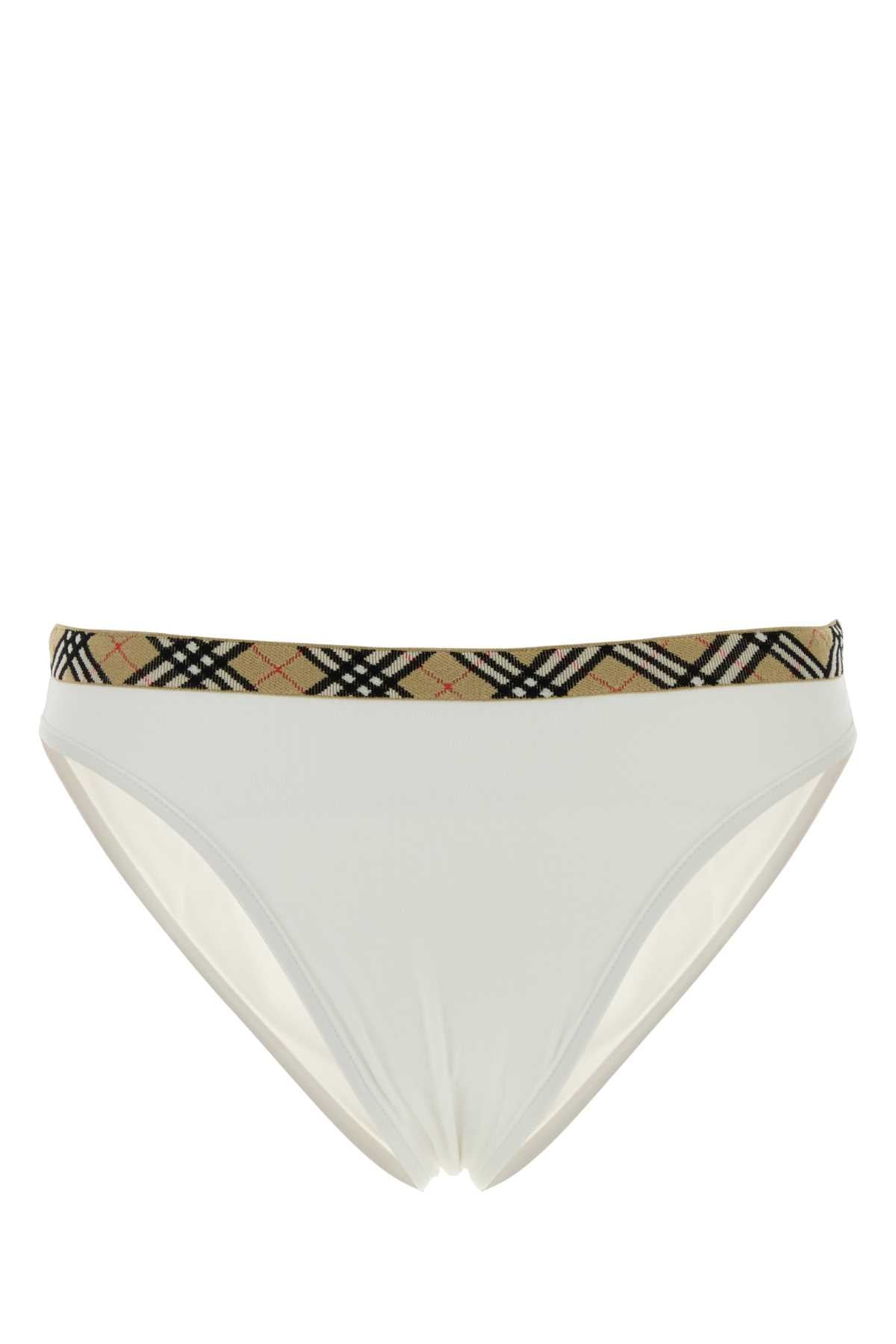 Burberry Women White Stretch Nylon Bikini Bottom