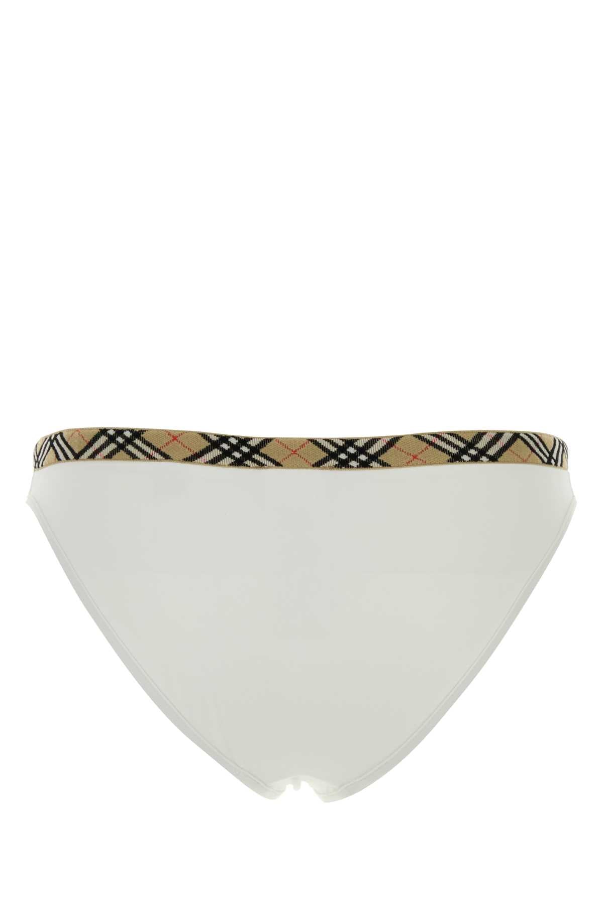 Burberry Women White Stretch Nylon Bikini Bottom