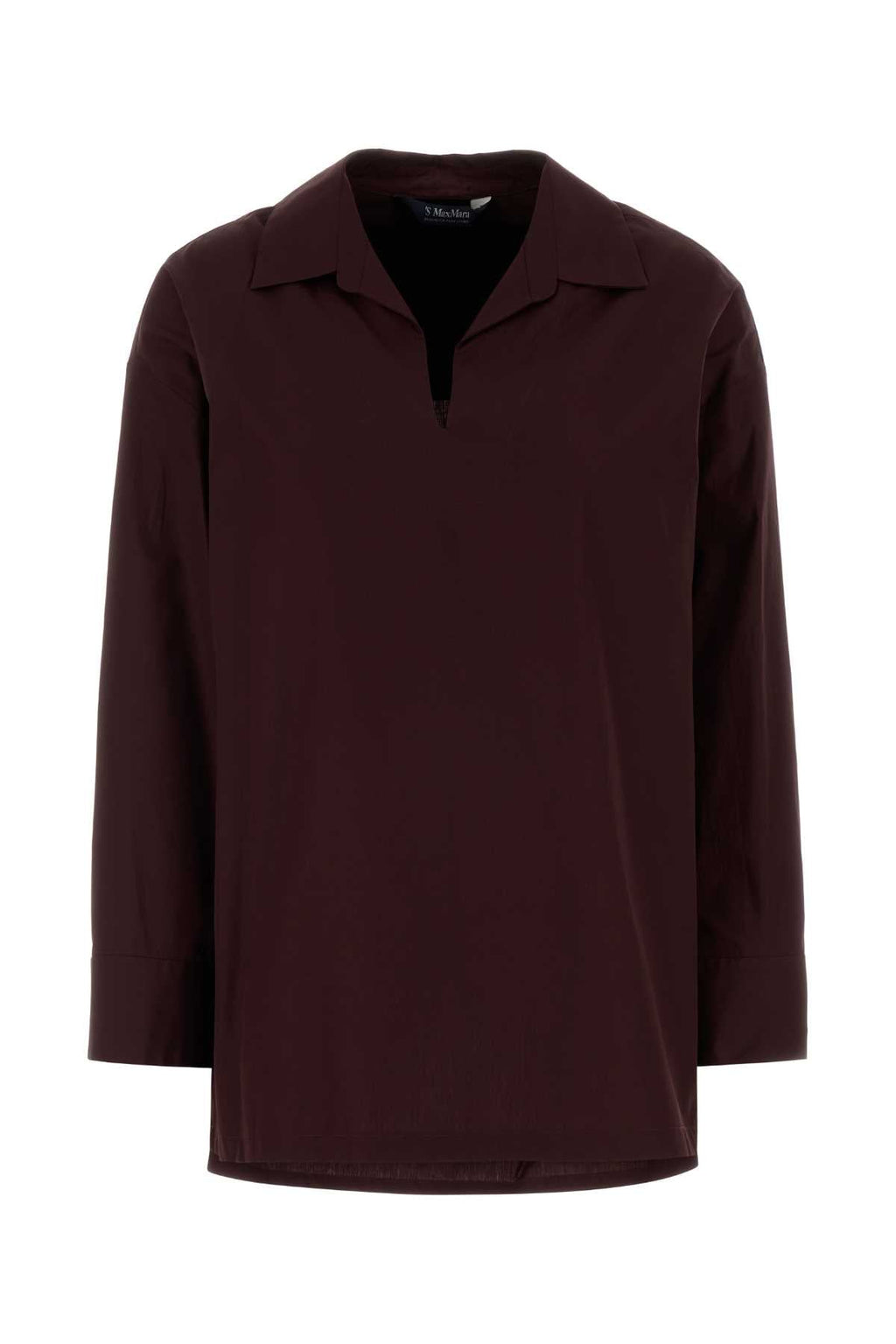S Maxmara Women Aubergine Poplin Cristel Blouse