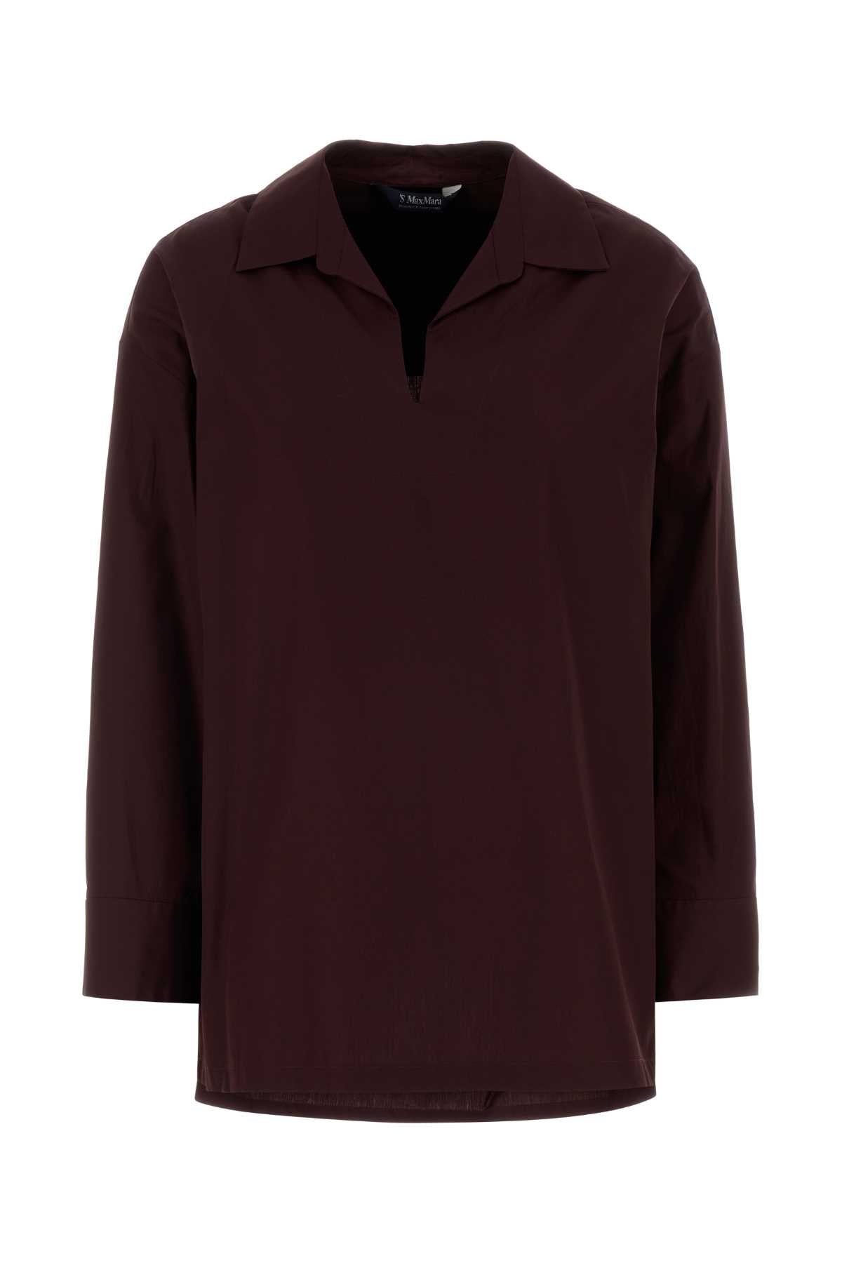 S Maxmara Women Aubergine Poplin Cristel Blouse